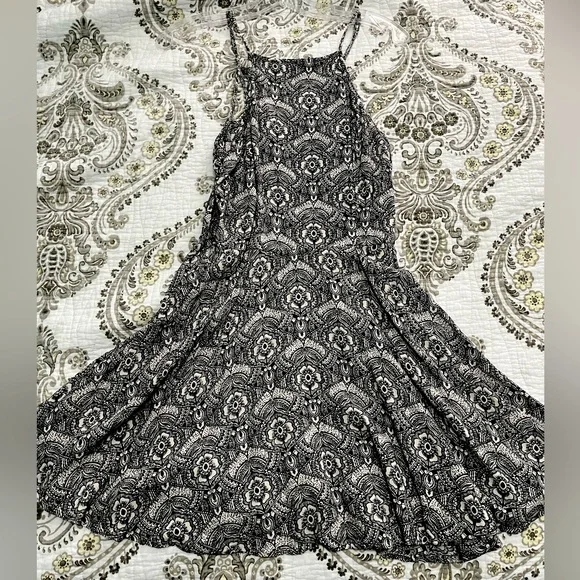 black and white floral skater dress Black and White Floral Skater Dress